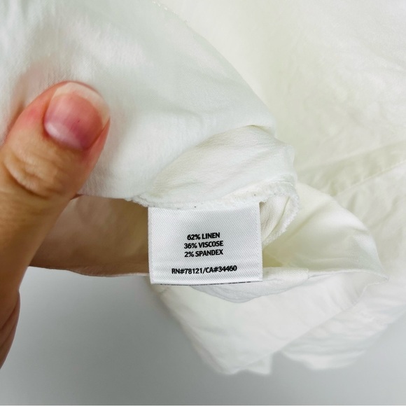 Eileen Fisher White Half Button Tunic With Pockets - Picture 4 of 5